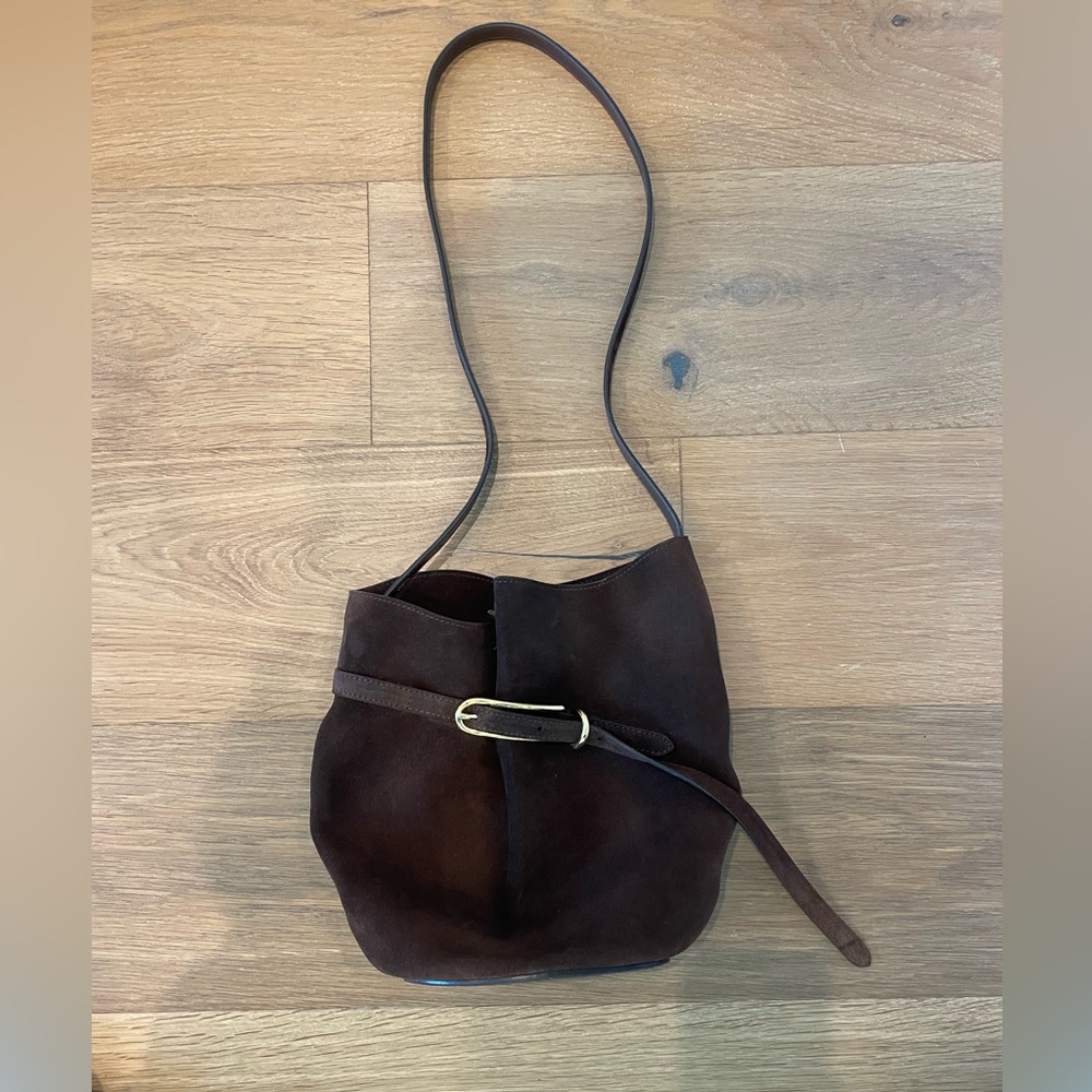 Liffner Brown Suede Bucket Bag